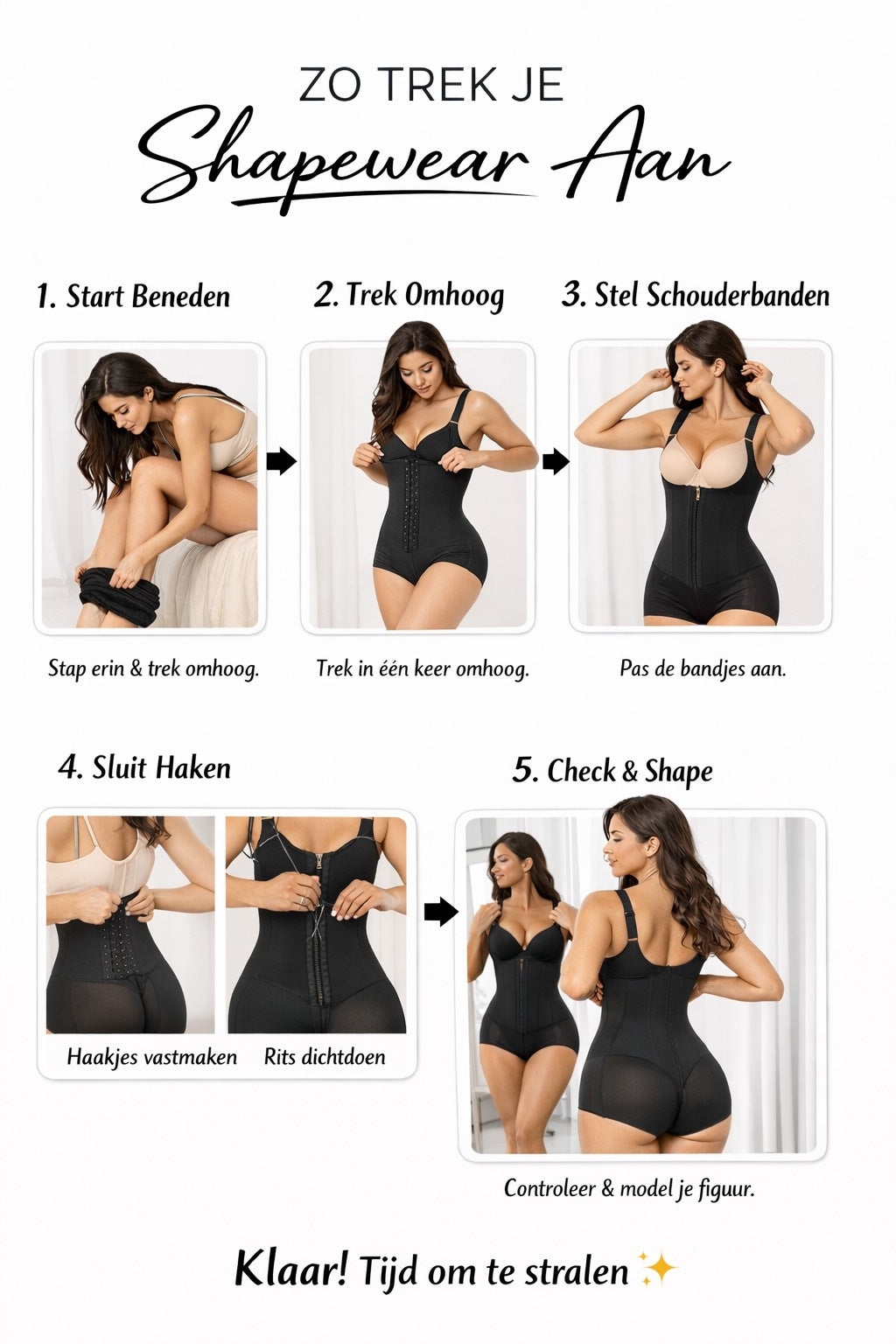 Stage 2 Zandloper Faja/Bodyshaper Kort Model met BH